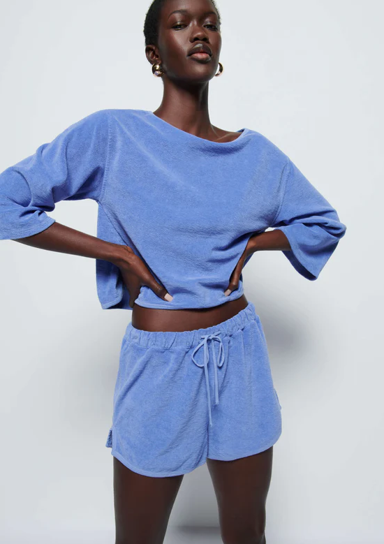 Fern Terry Cloth Short- Wedgewood **Final Sale**