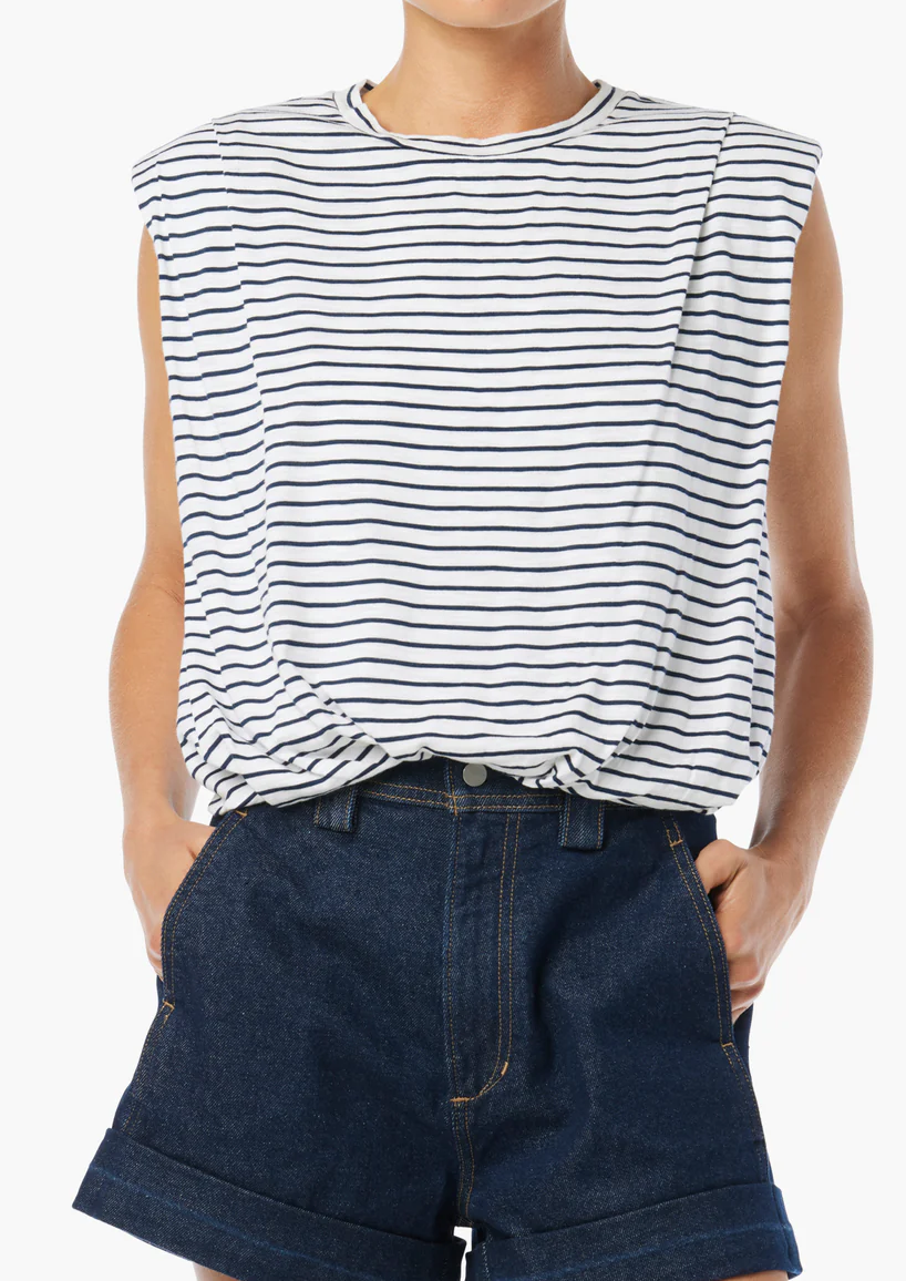 The Arden Sleeveless Tee- Breton Stripe **FINAL SALE**