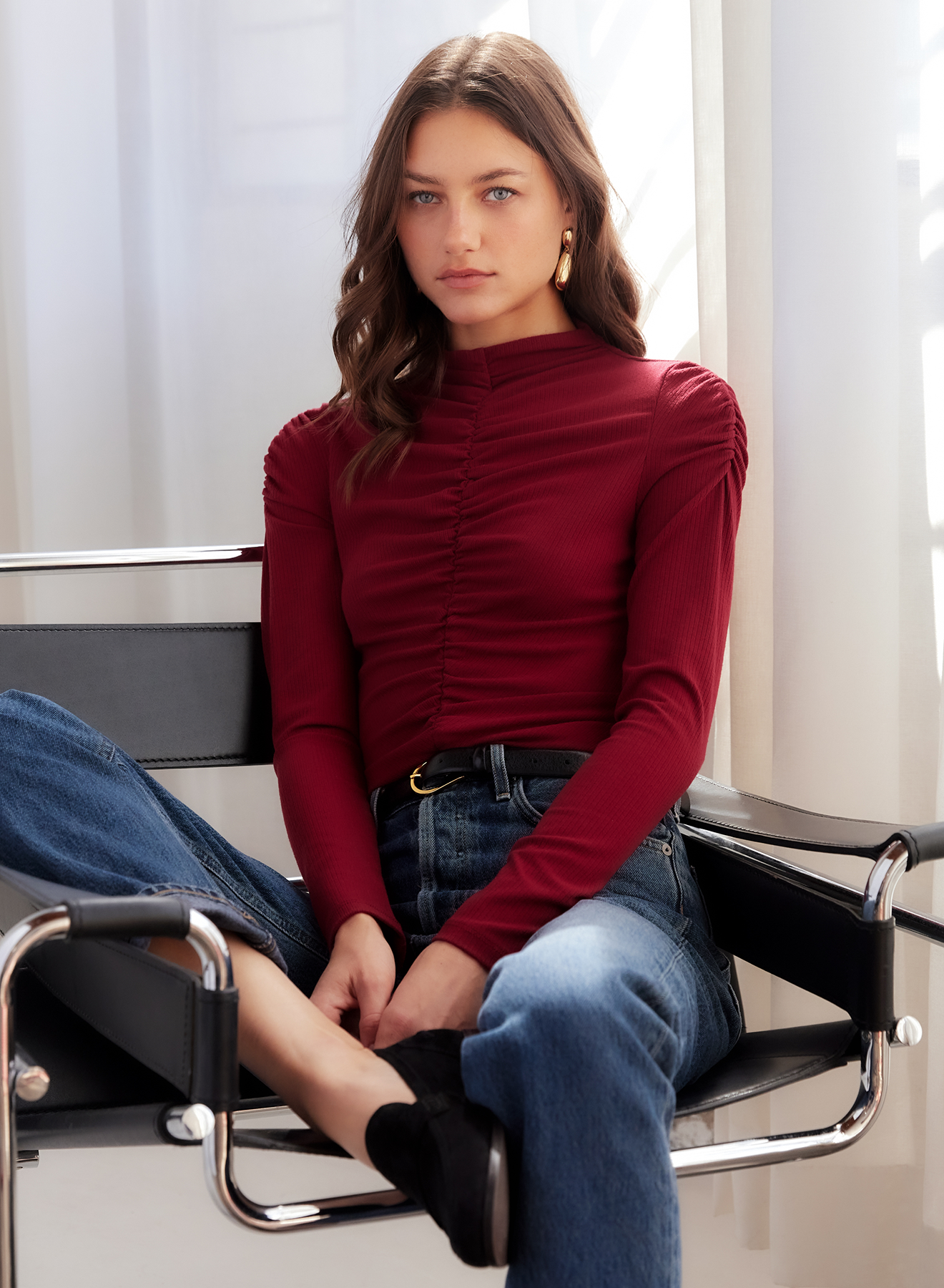 Ruched Selena Top- Brick