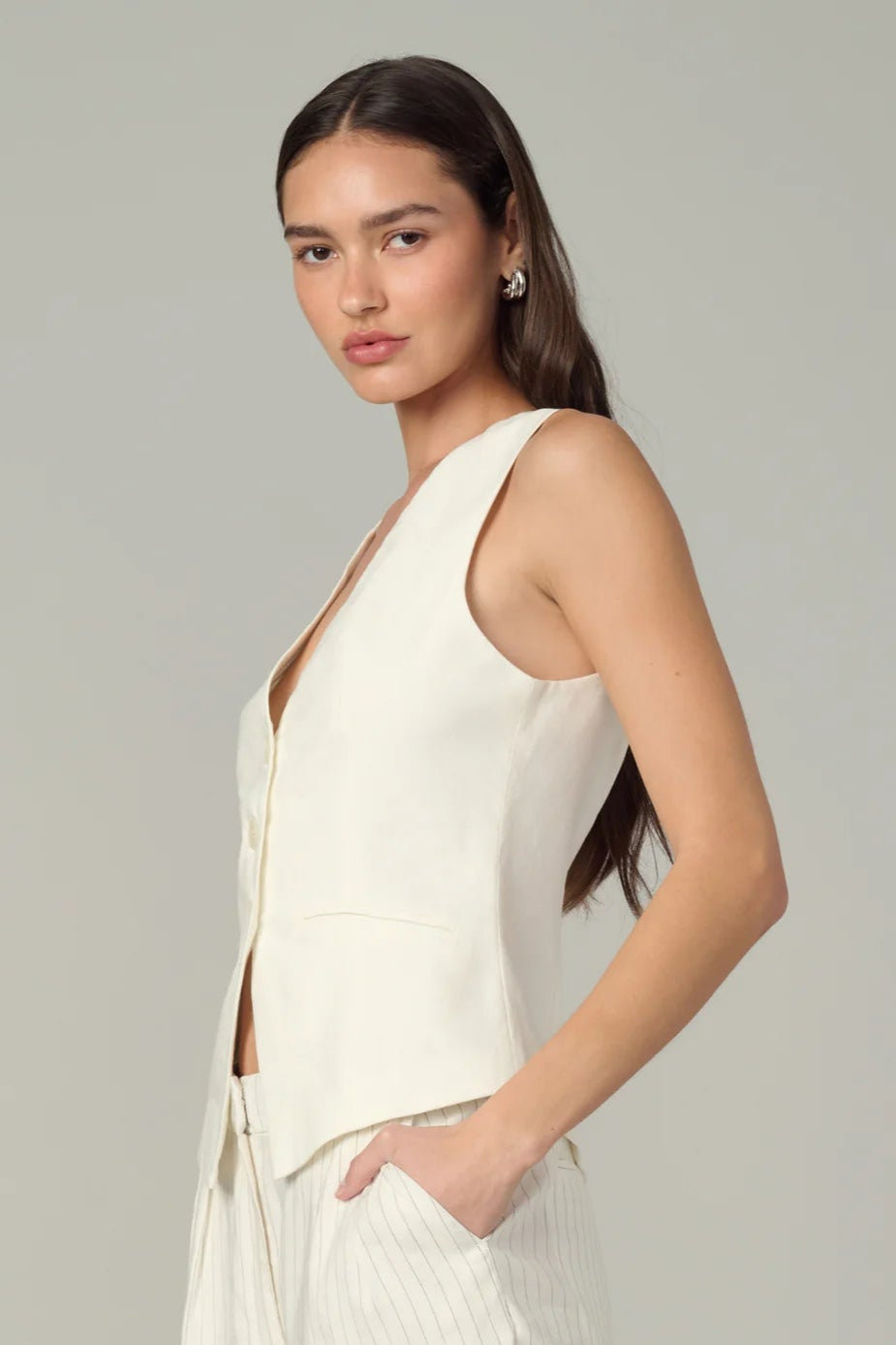 The Maeve Vest- Ecru