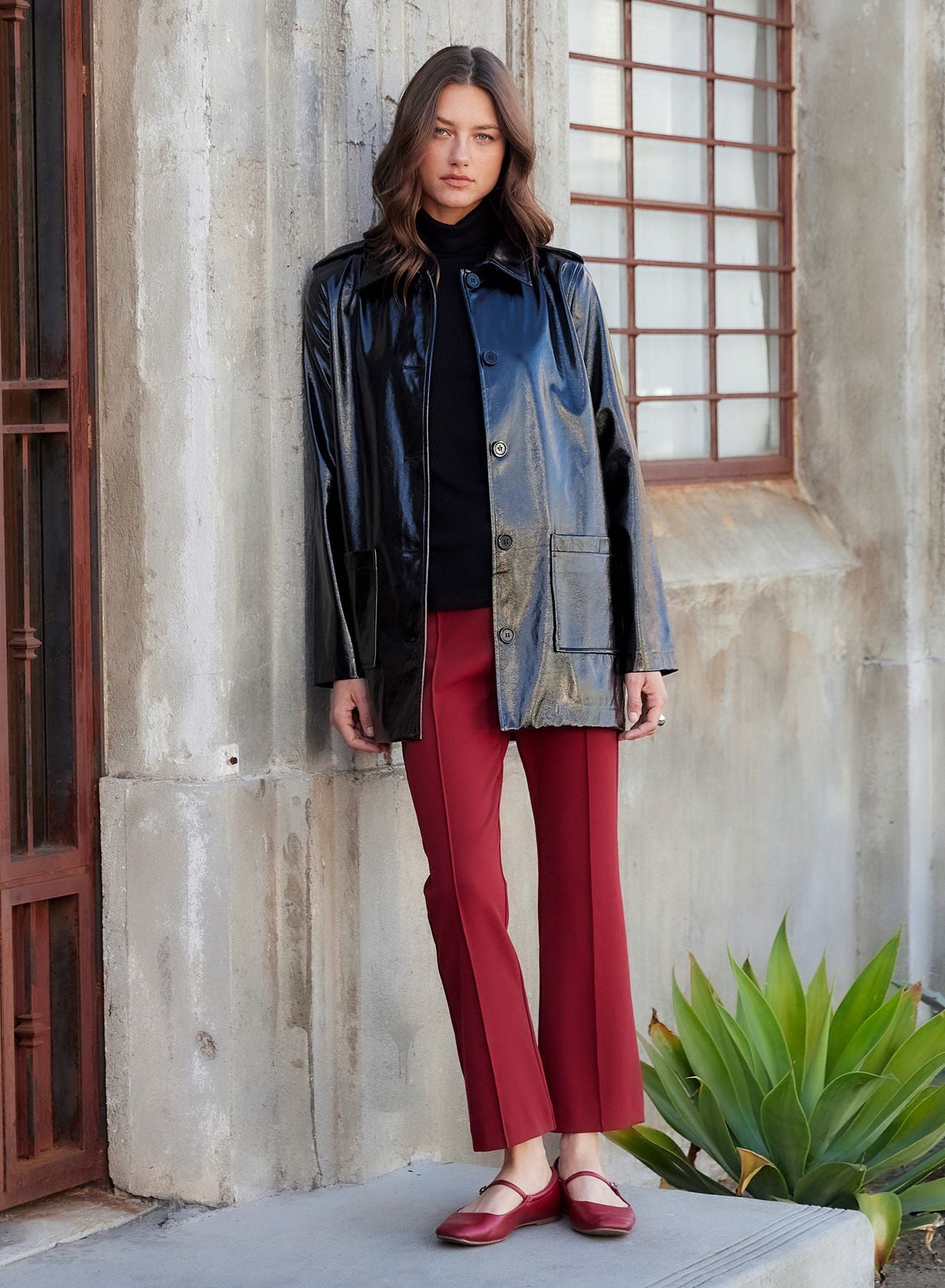 Sigourney Pintuck Pants- Brick