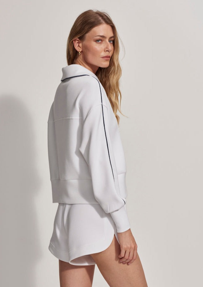 Davenport Half Zip Sweatshirt- White