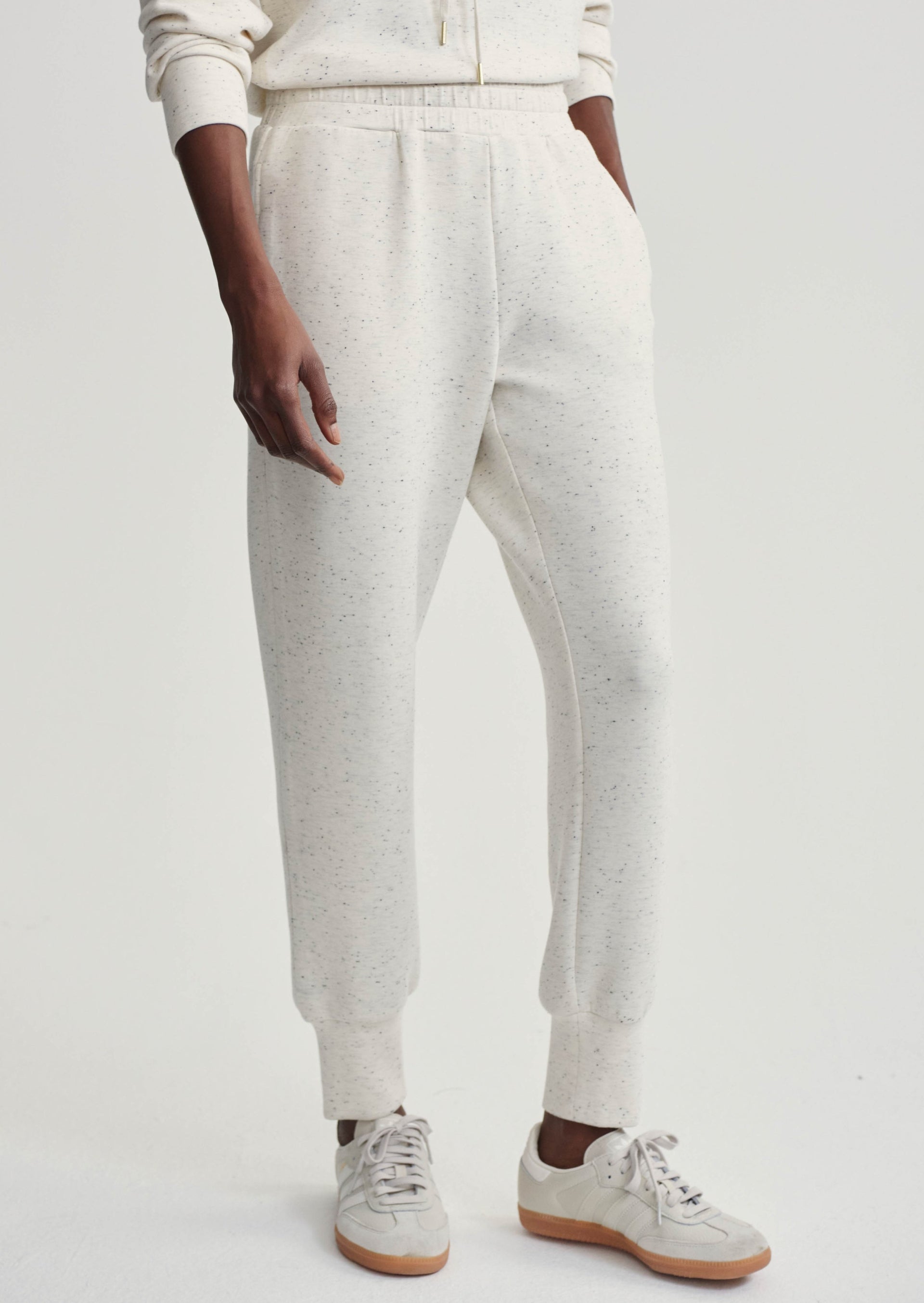 The Slim Cuff Pant 25"- Ivory Marl Fleck **Final Sale**