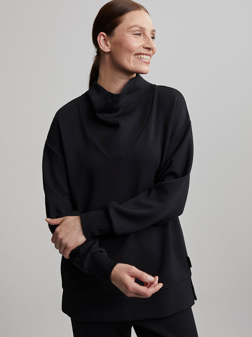 Modena Longline Sweatshirt- Black