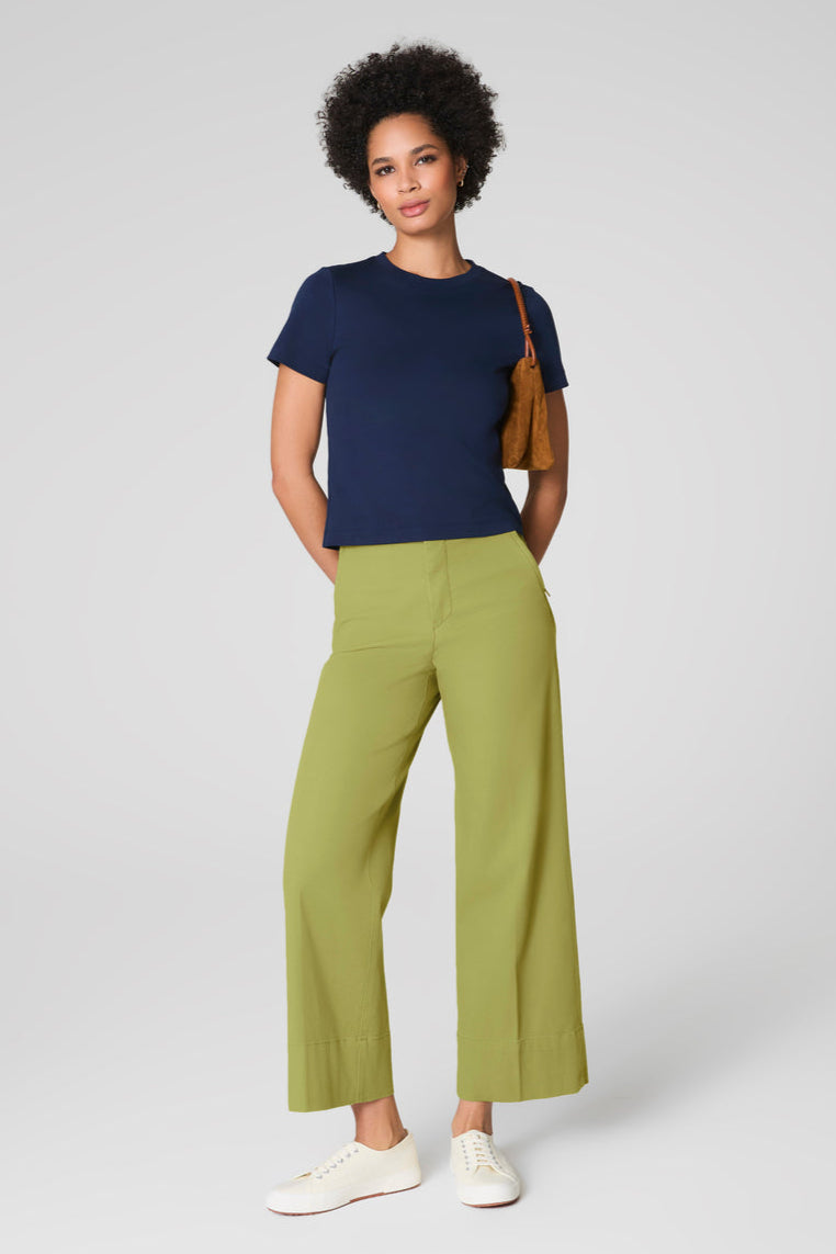 St Crop Wide Leg 2.0 Trouser- Cypress
