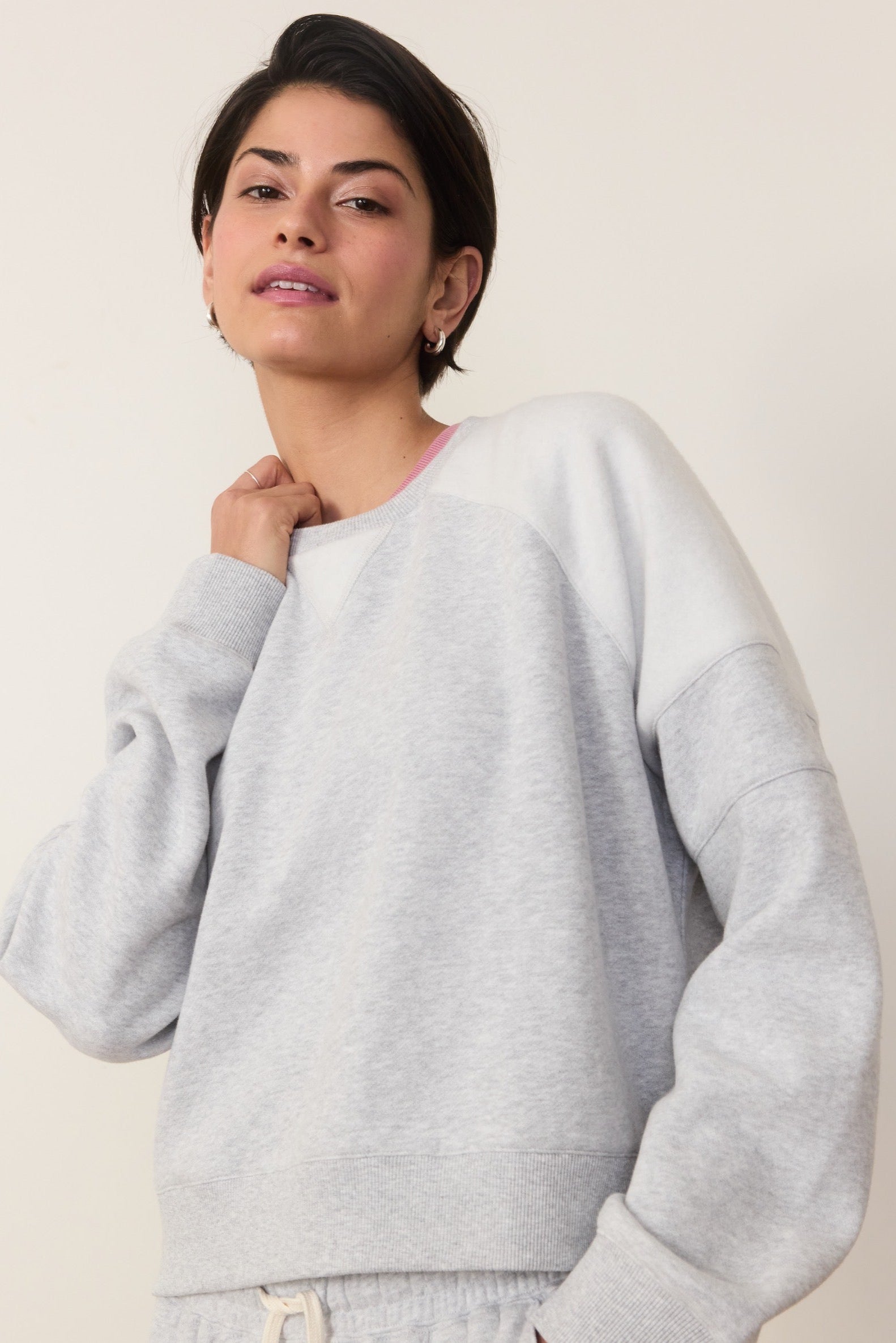 Cloud 9 Fleece Crop Sweatshirt- Heather Grey