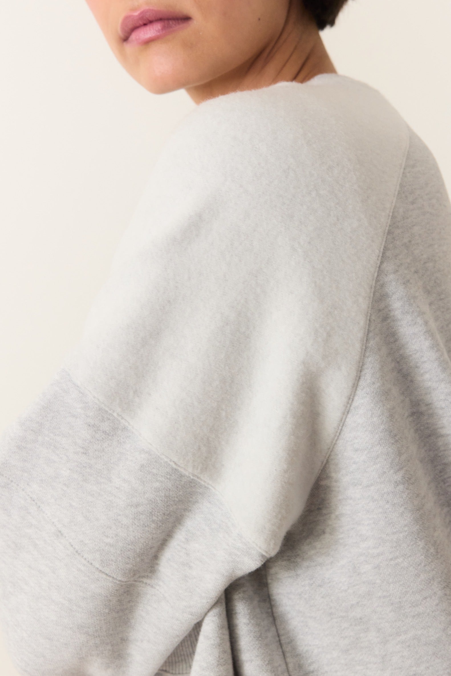 Cloud 9 Fleece Crop Sweatshirt- Heather Grey