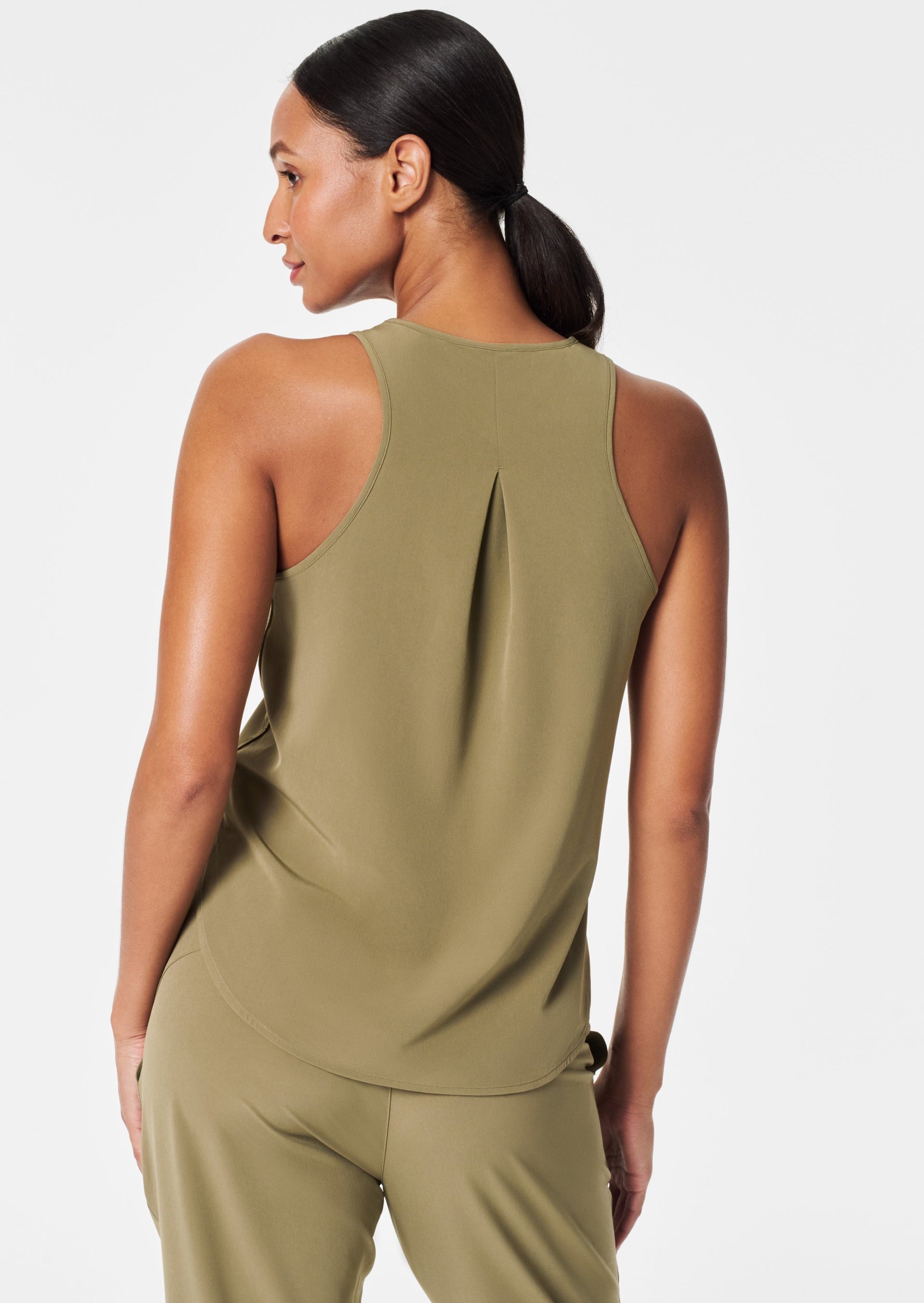 Casual Fridays Curved Hem Tank- Tuscan Olive
