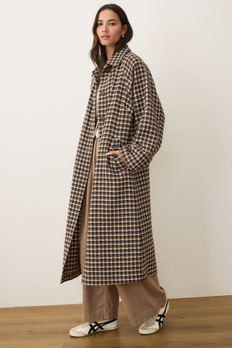 Hayes Houndstooth Trench Coat