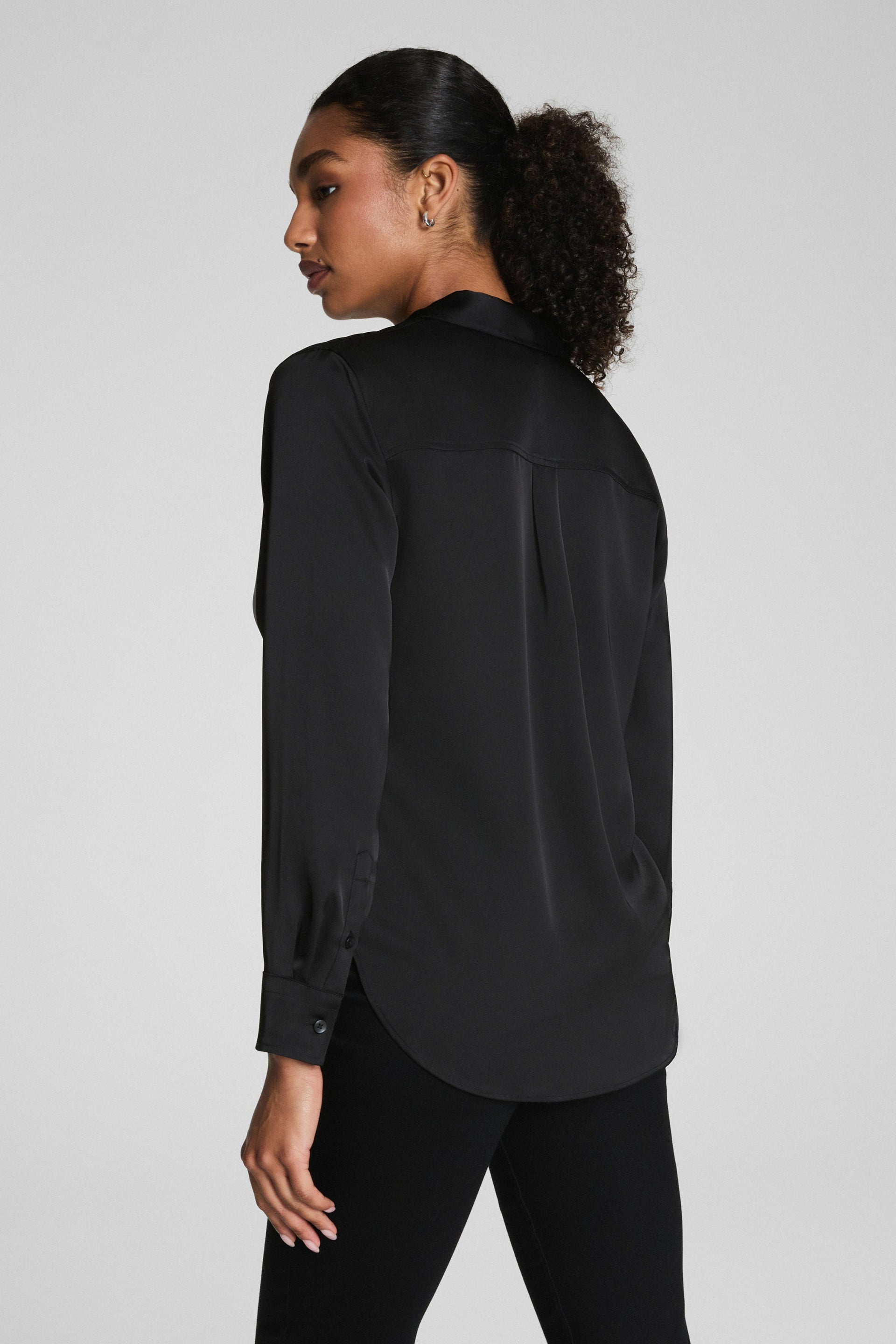 Better Than Silk Button-Down- Black