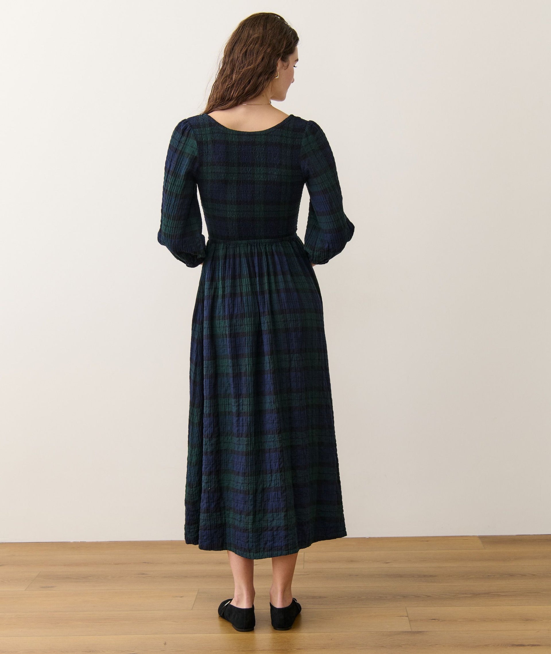 Mari Smocked Dress- Evergreen Plaid