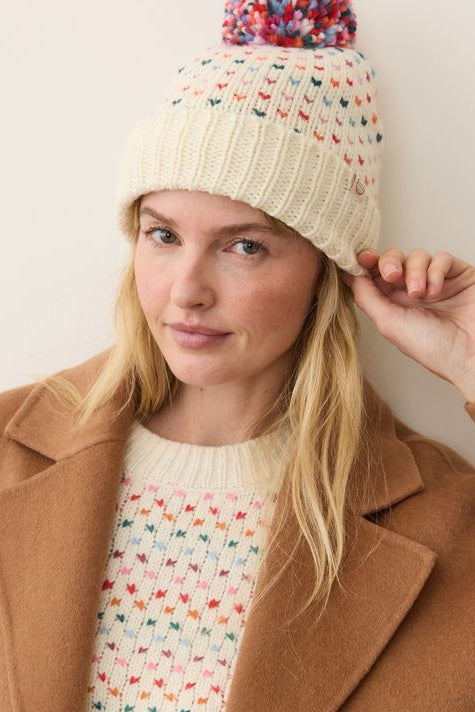 Rainbow Pom Beanie
