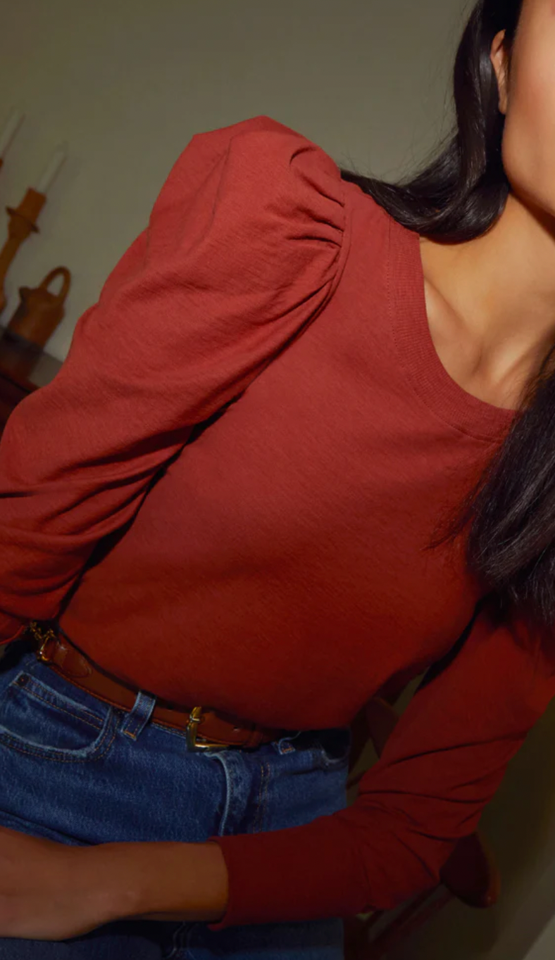 Romy Modest Tee- Red Clay **Final Sale**