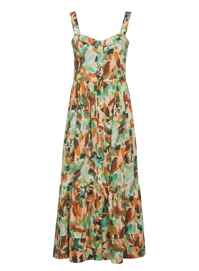 Yara Green Print Maxi Dress**FINAL SALE**
