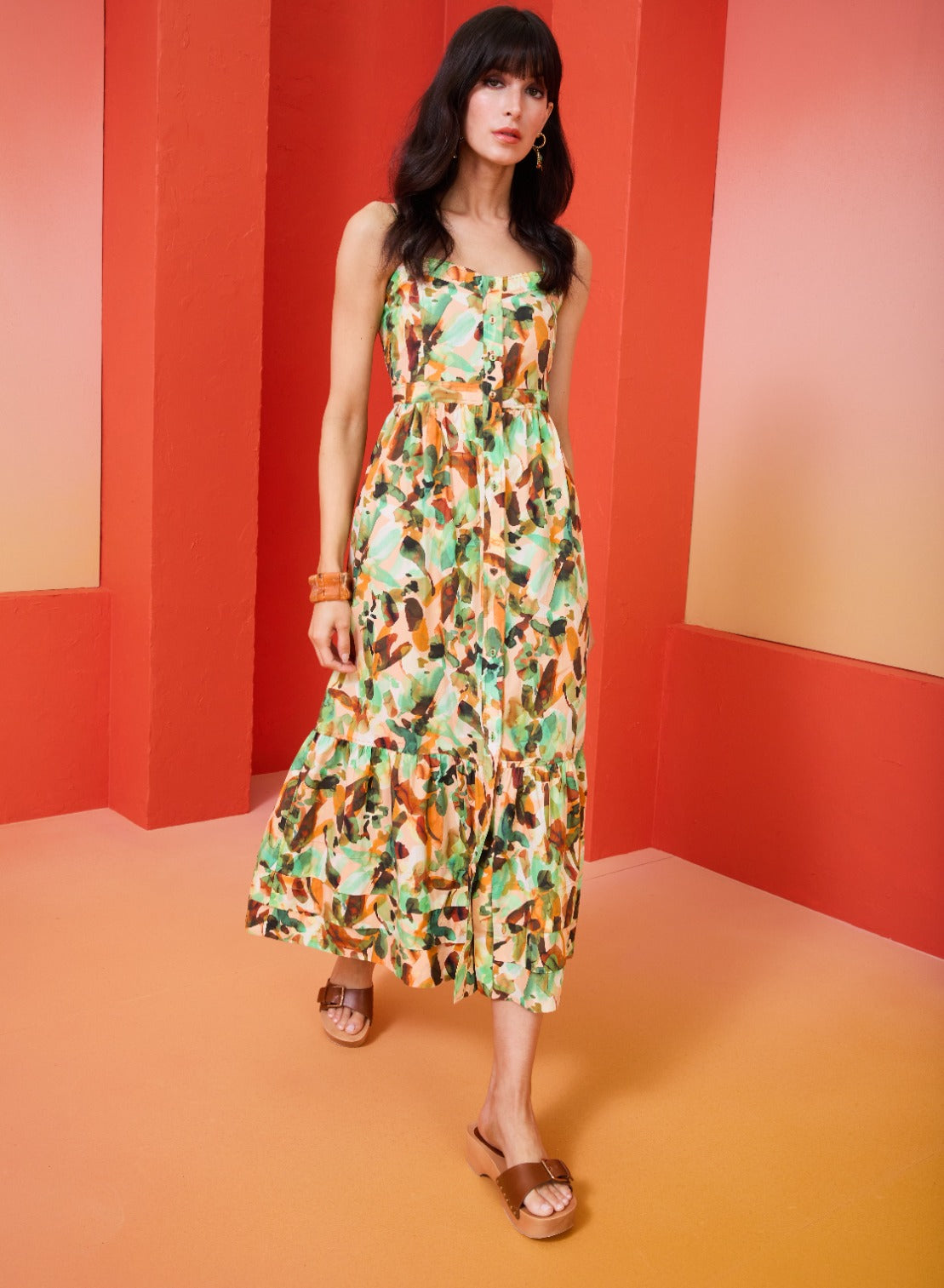 Yara Green Print Maxi Dress**FINAL SALE**