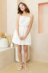 Scallop Cutout Mini Dress—White