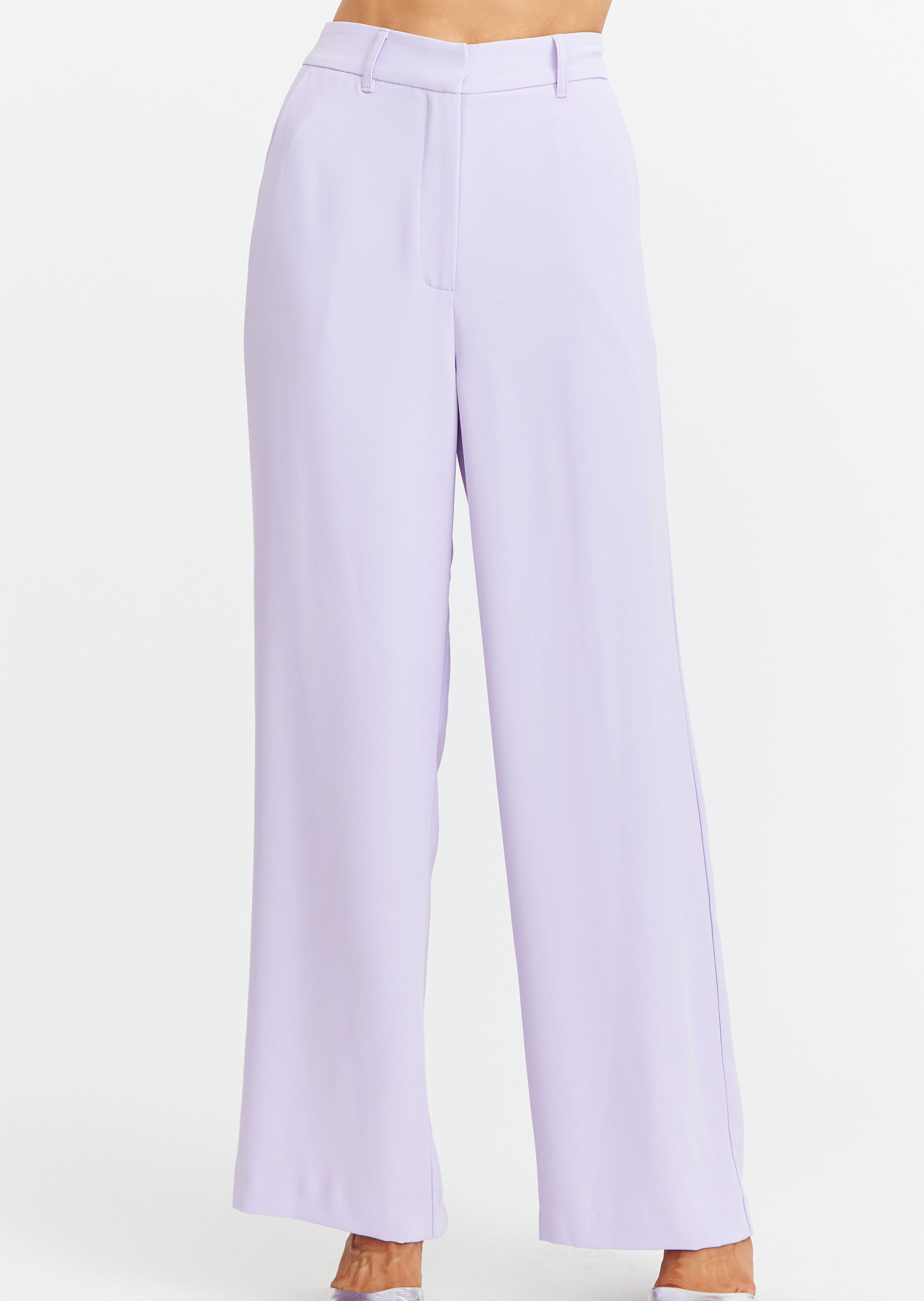 Rory High Rise Wide Leg Pant- Lilac