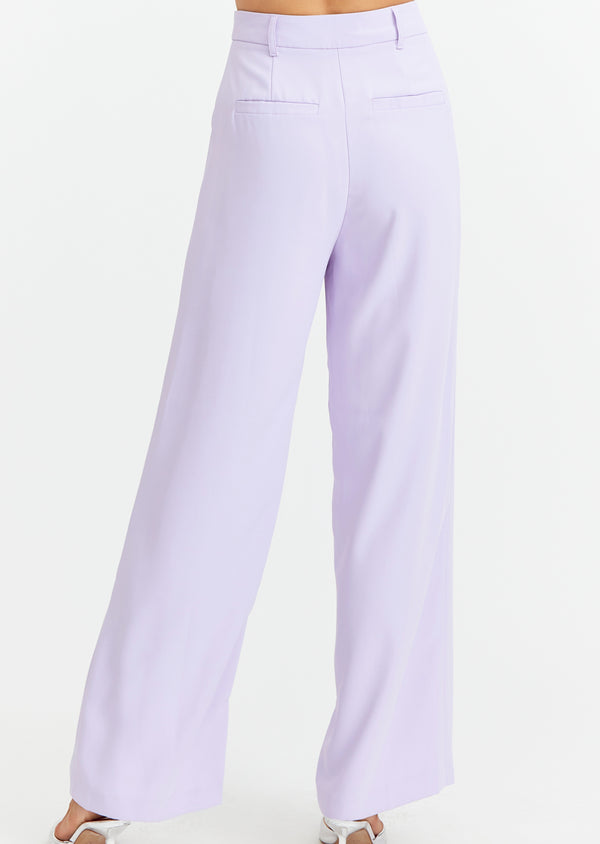 Rory High Rise Wide Leg Pant- Lilac
