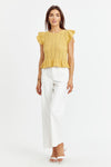 Sensi Knit Ruffle Sleeve Top- Sunflower Yellow