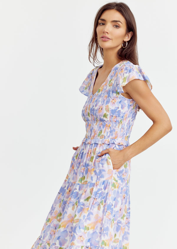Sally Floral Smocked Maxi Dress