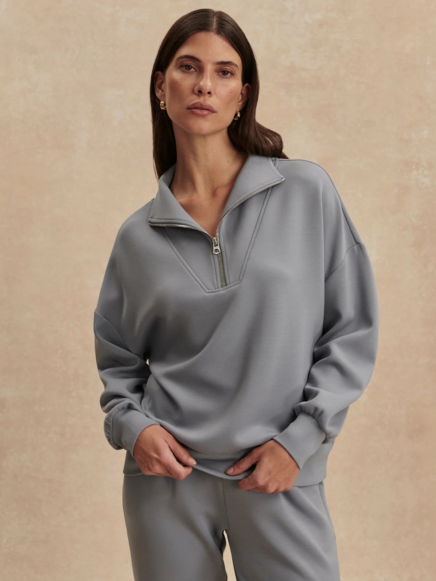 Hawley Half Zip Sweat-Wind Blue