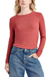 Isabella Shimmer Long Sleeve Tee- Poppy