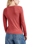 Isabella Shimmer Long Sleeve Tee- Poppy