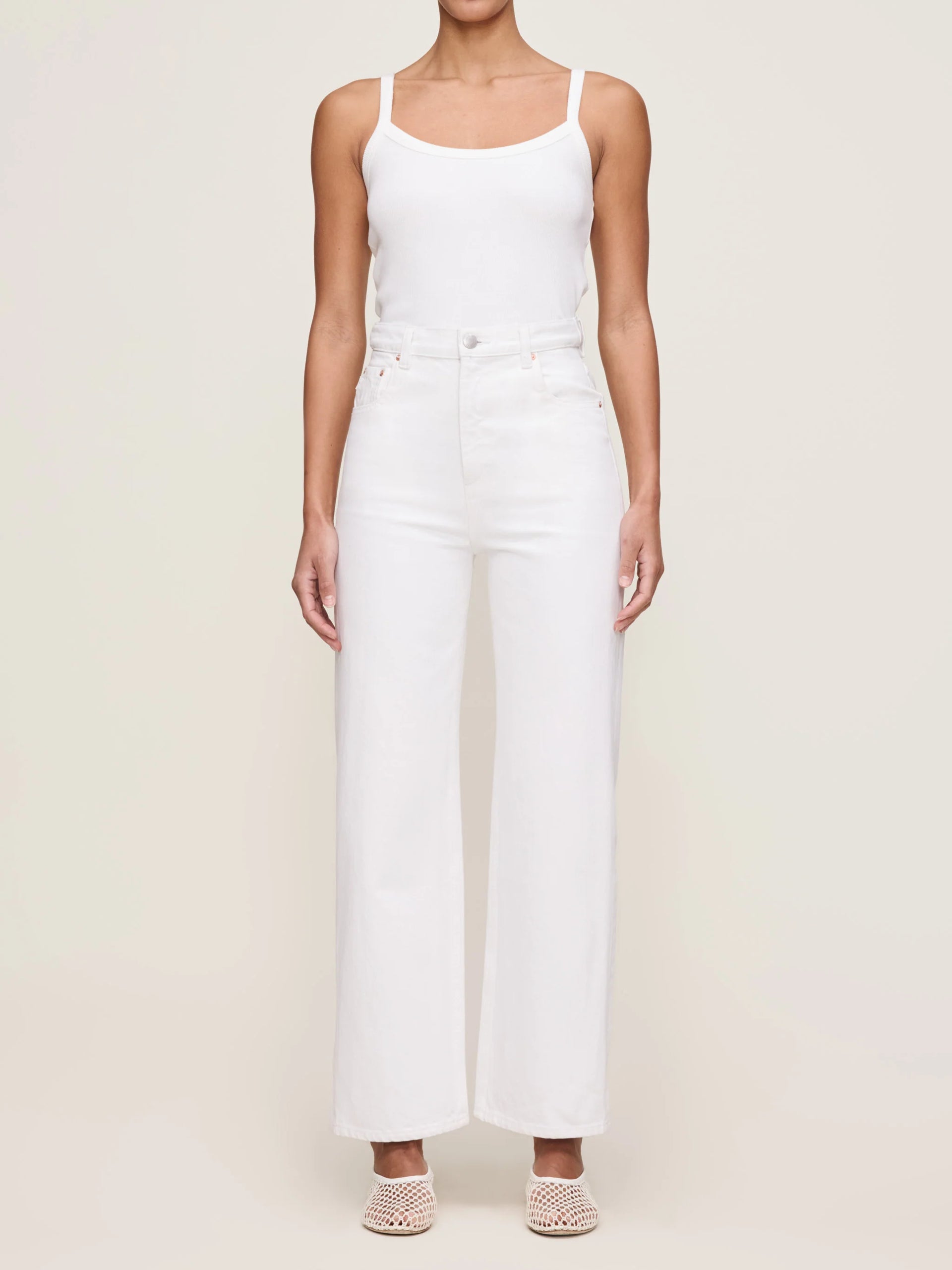 Karmine Refined Wide Leg Ankle in White