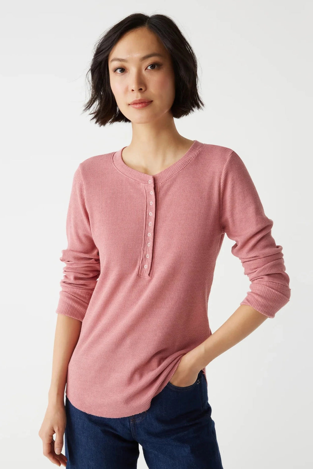 Reagan Long Sleeve Thermal Top- Berrywood