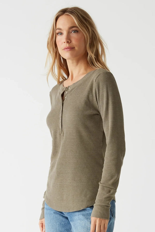 Reagan Long Sleeve Thermal Top- Green