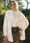 Gracey Cozy Oversized Long Shacket- Ivory