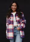 Red, Blue and White Plaid Jacket