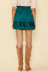 Pleated Mini Skirt- Deep Teal