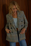 Matilda Plaid Blazer- Beige