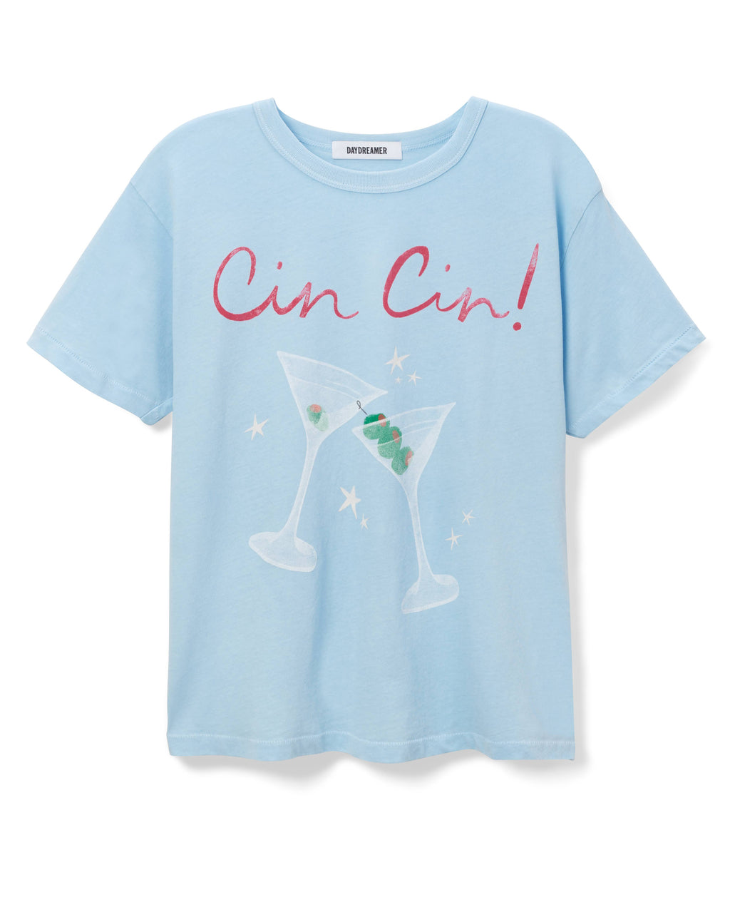 Cin Cin Ringer Tee- Powder Blue