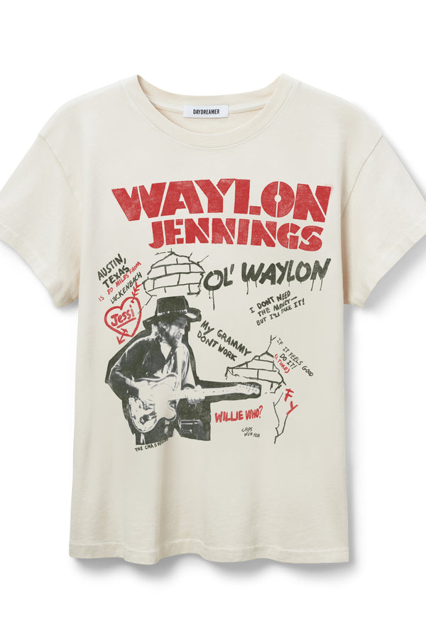 Waylon Jennings Ol&#39; Waylon Tour Tee- Dirty White