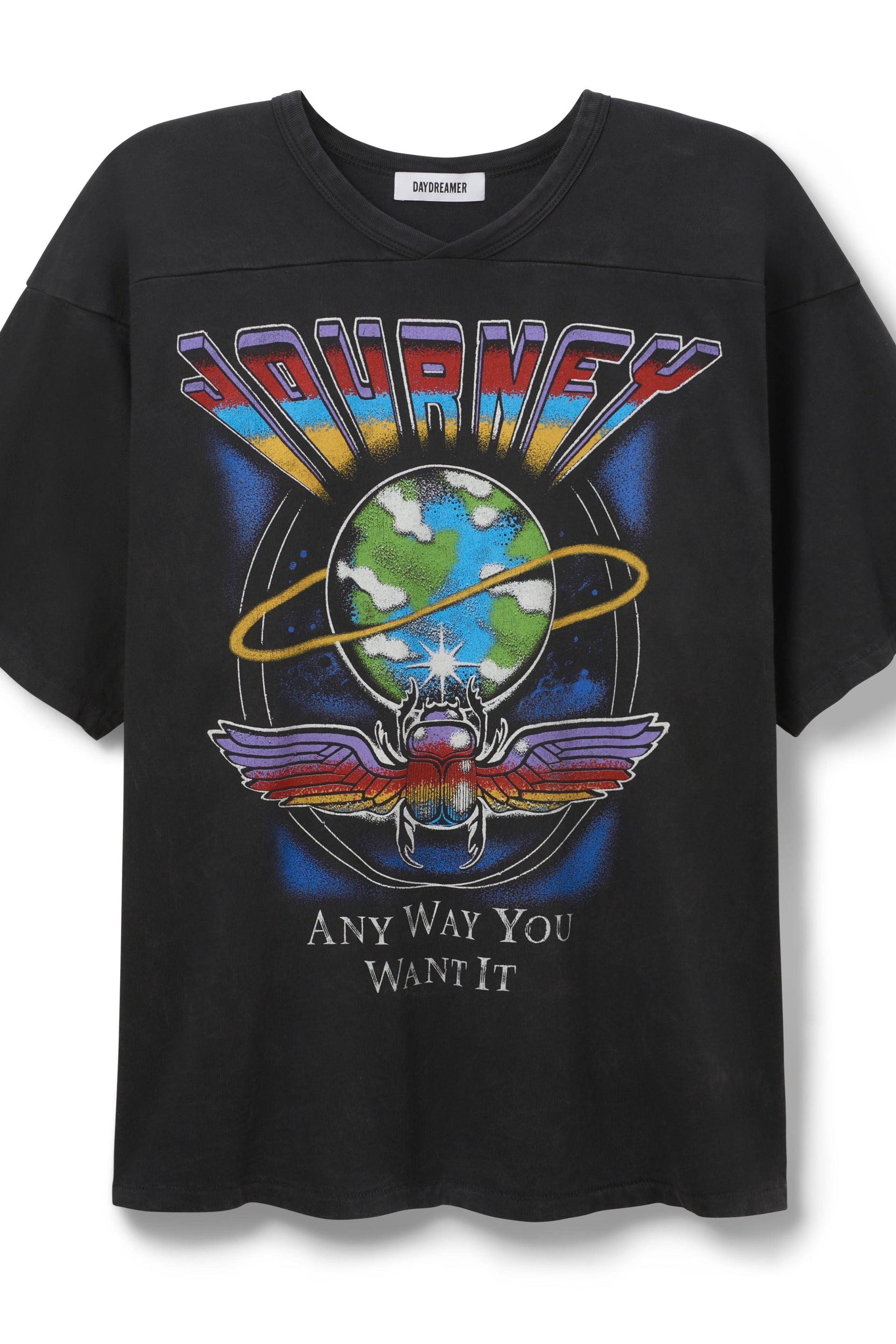 Journey Any Way You Want It Oversized Jersey Tee- Reactive Black Acid