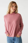 Frida Mock Neck Top- Berrywood