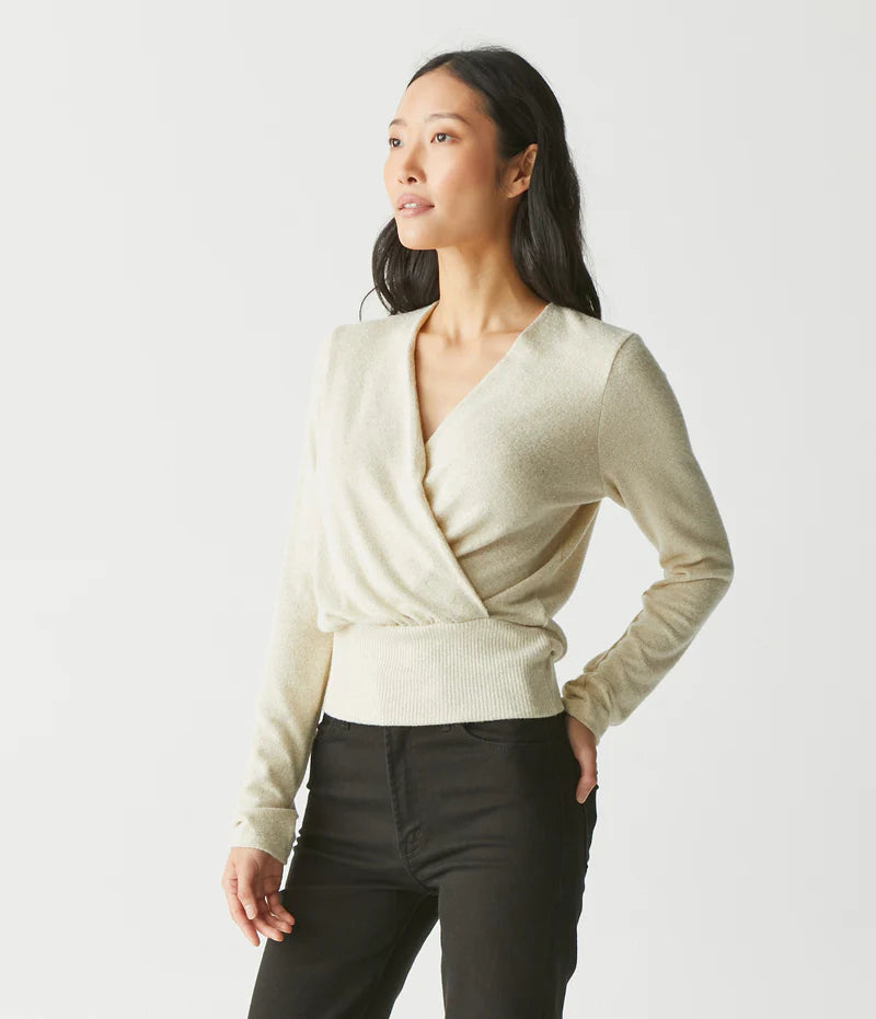 India Sparkle Surplice Top- Gold
