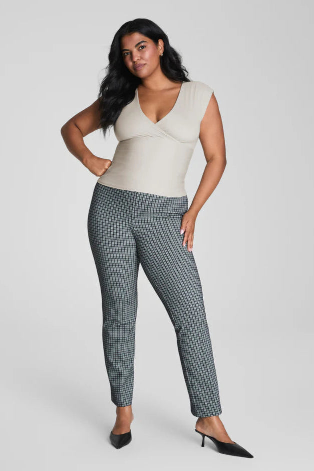 Ponte Slim Straight Pant- Mini Collier