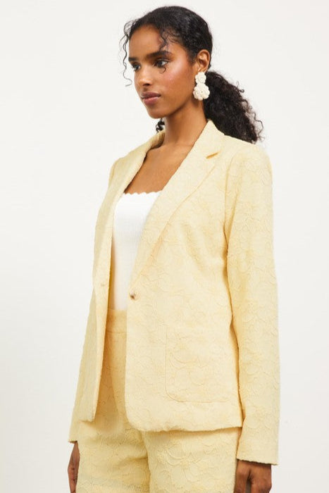 Long Sleeve Welt Pocket Blazer- Butter