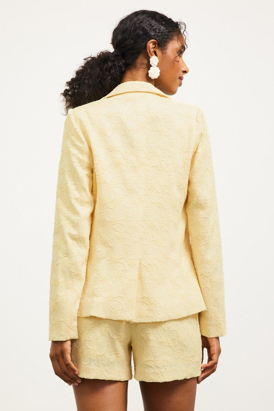 Long Sleeve Welt Pocket Blazer- Butter