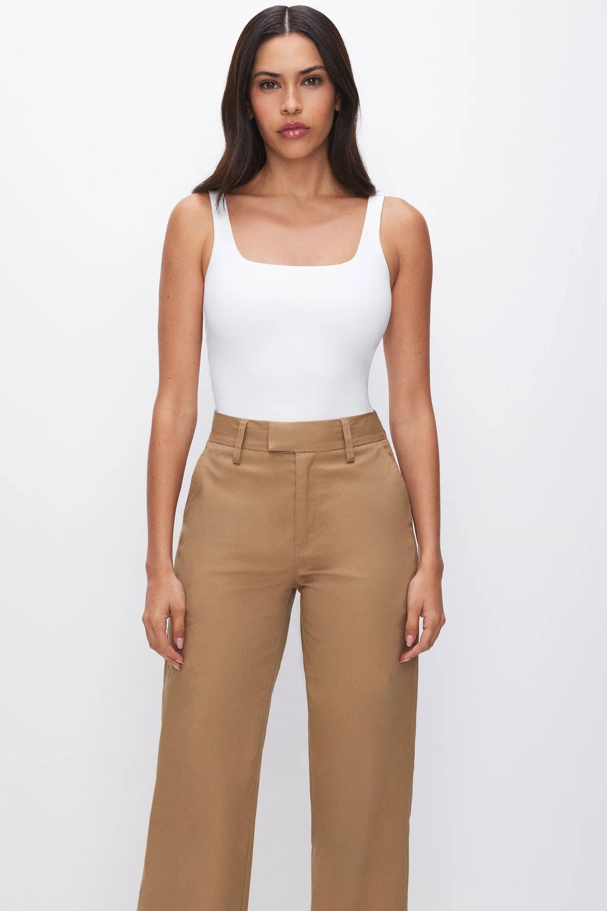 Sculpting Modern Tank Bodysuit- White