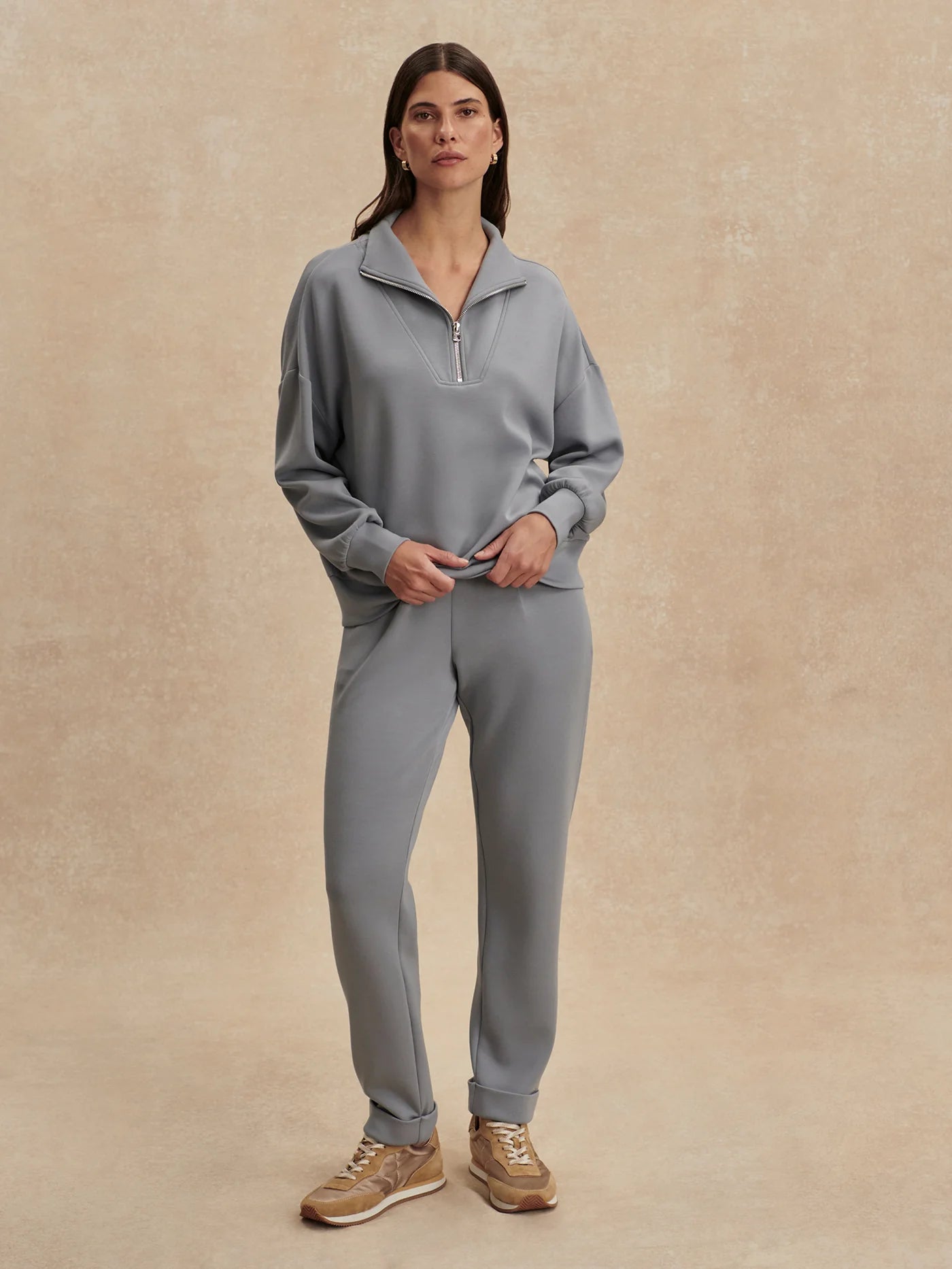 Hawley Half Zip Sweat-Wind Blue