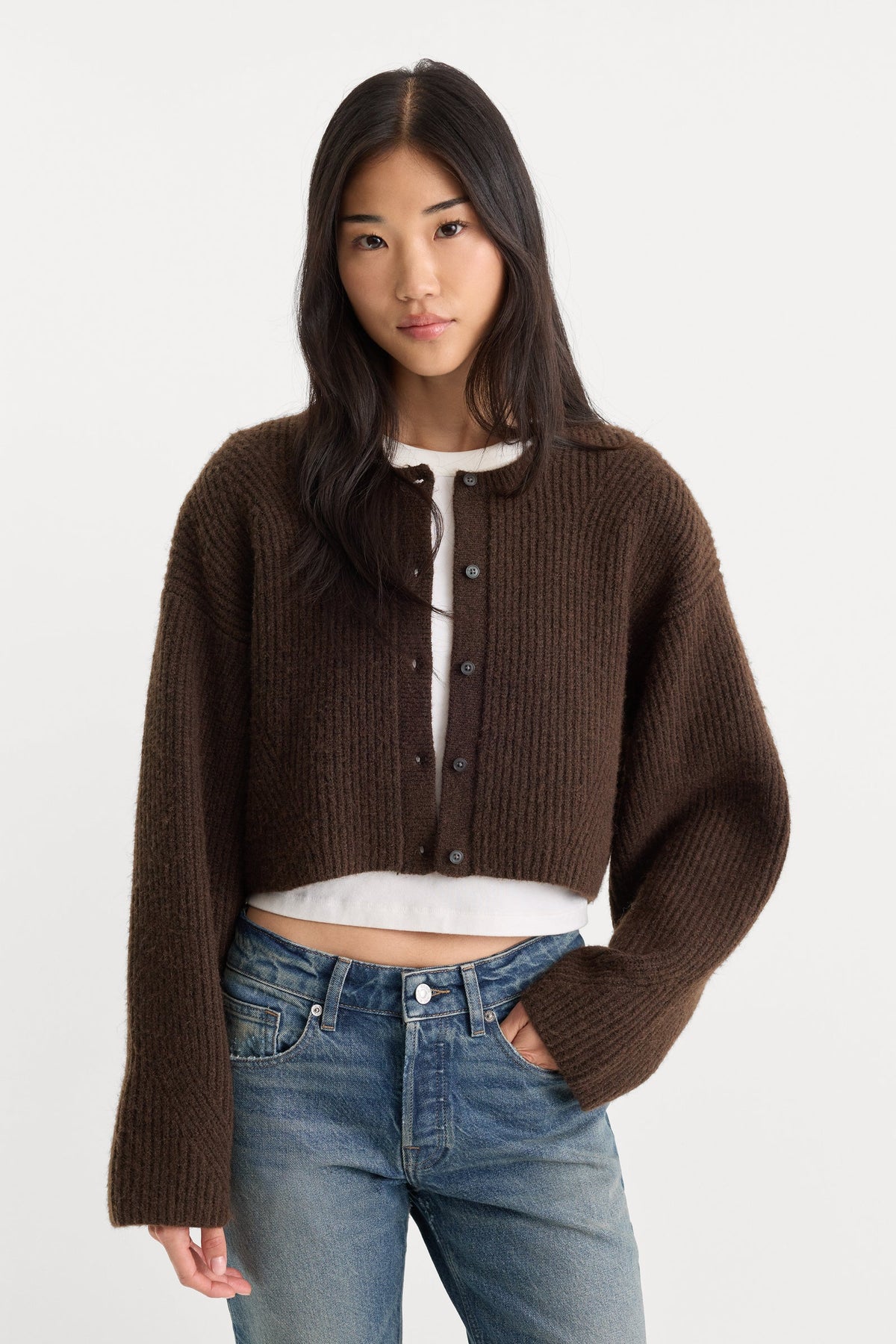 The Chunky Knit Cardigan in Espresso