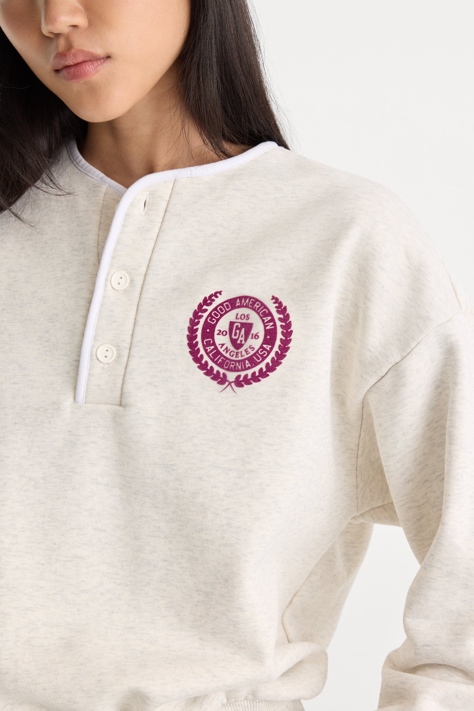 The Brushed Fleece Henley in Oatmeal