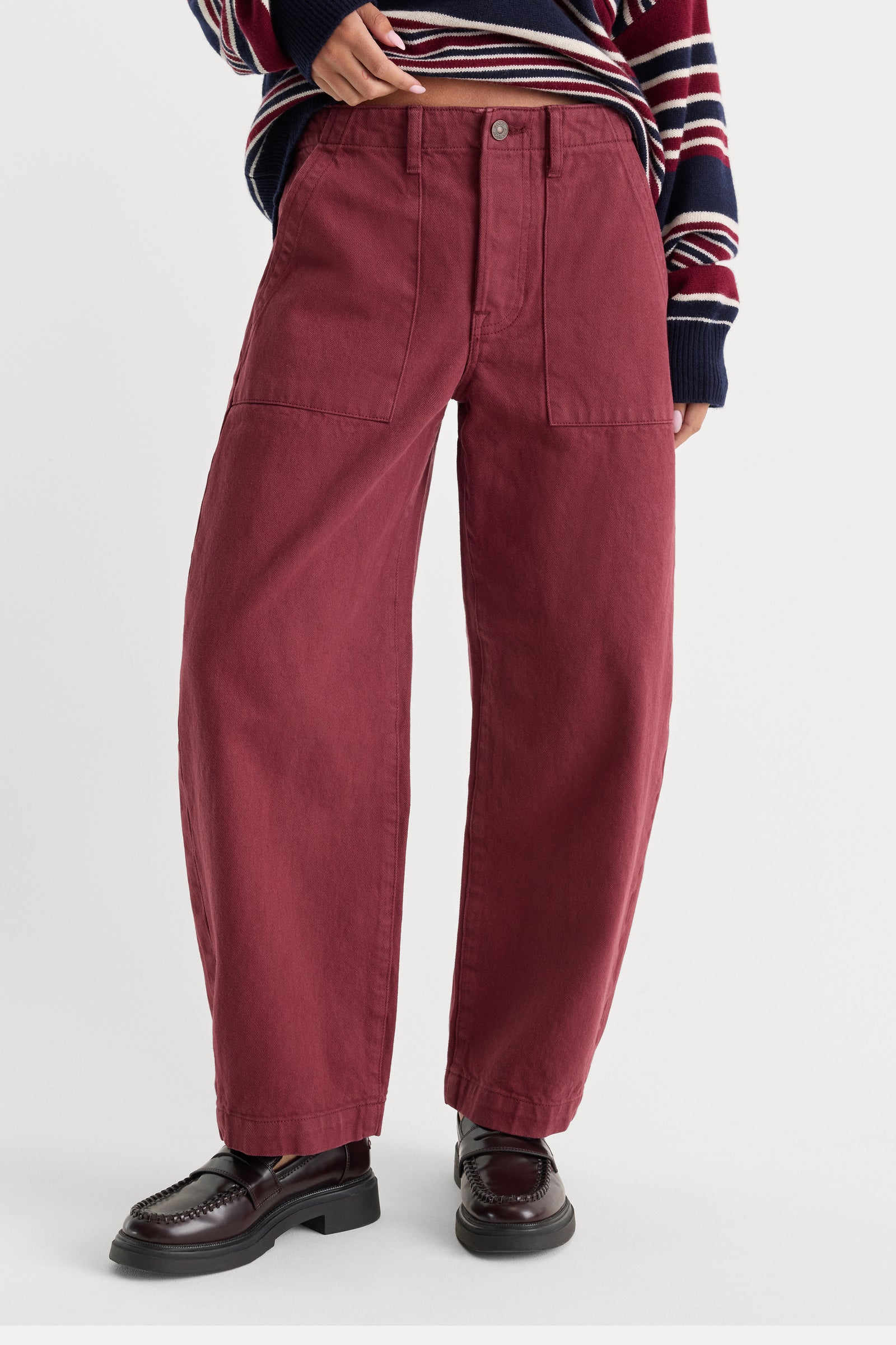 Vintage Barrel Ankle Jeans- Berry Noir