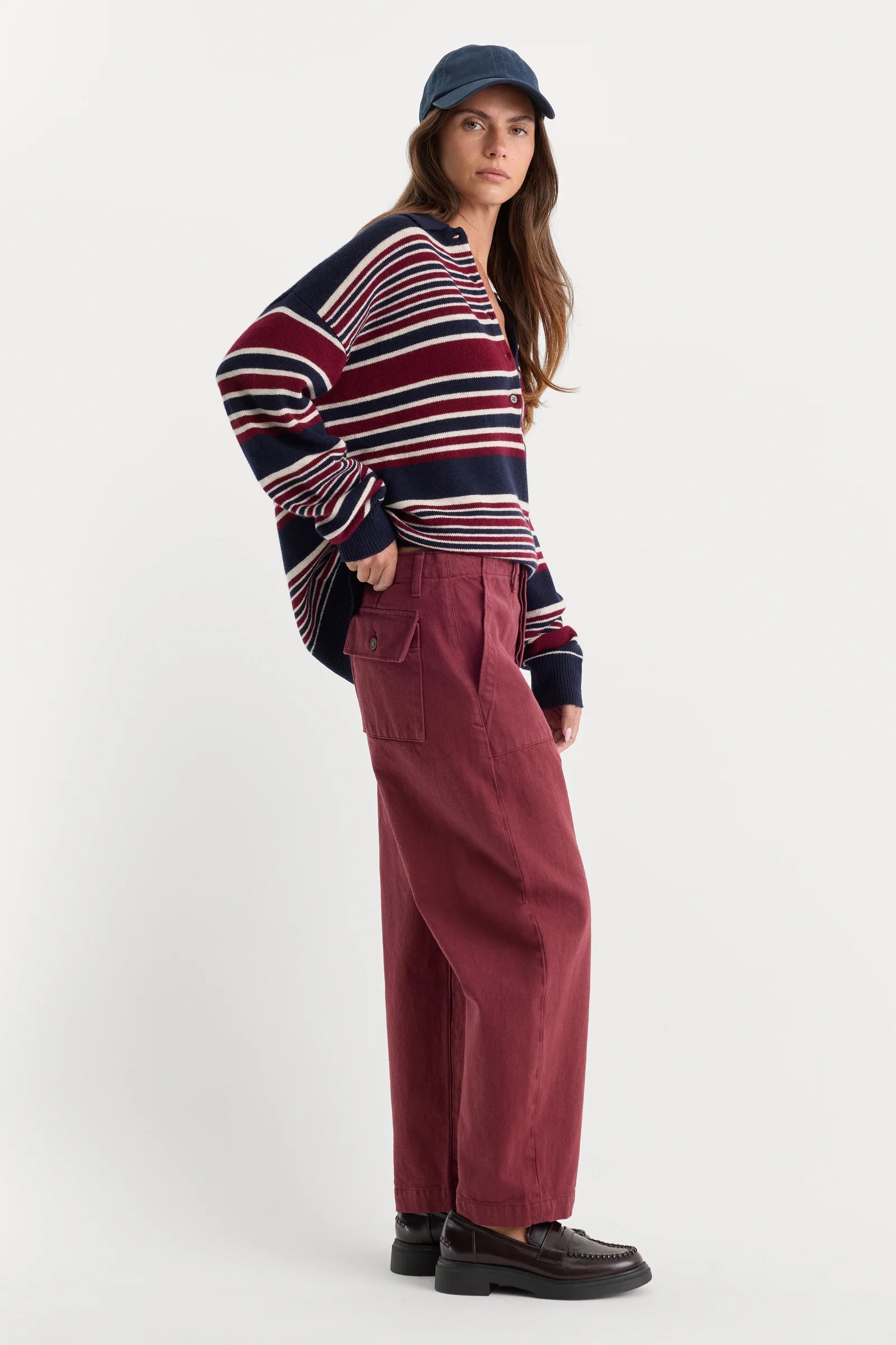 Vintage Barrel Ankle Jeans- Berry Noir