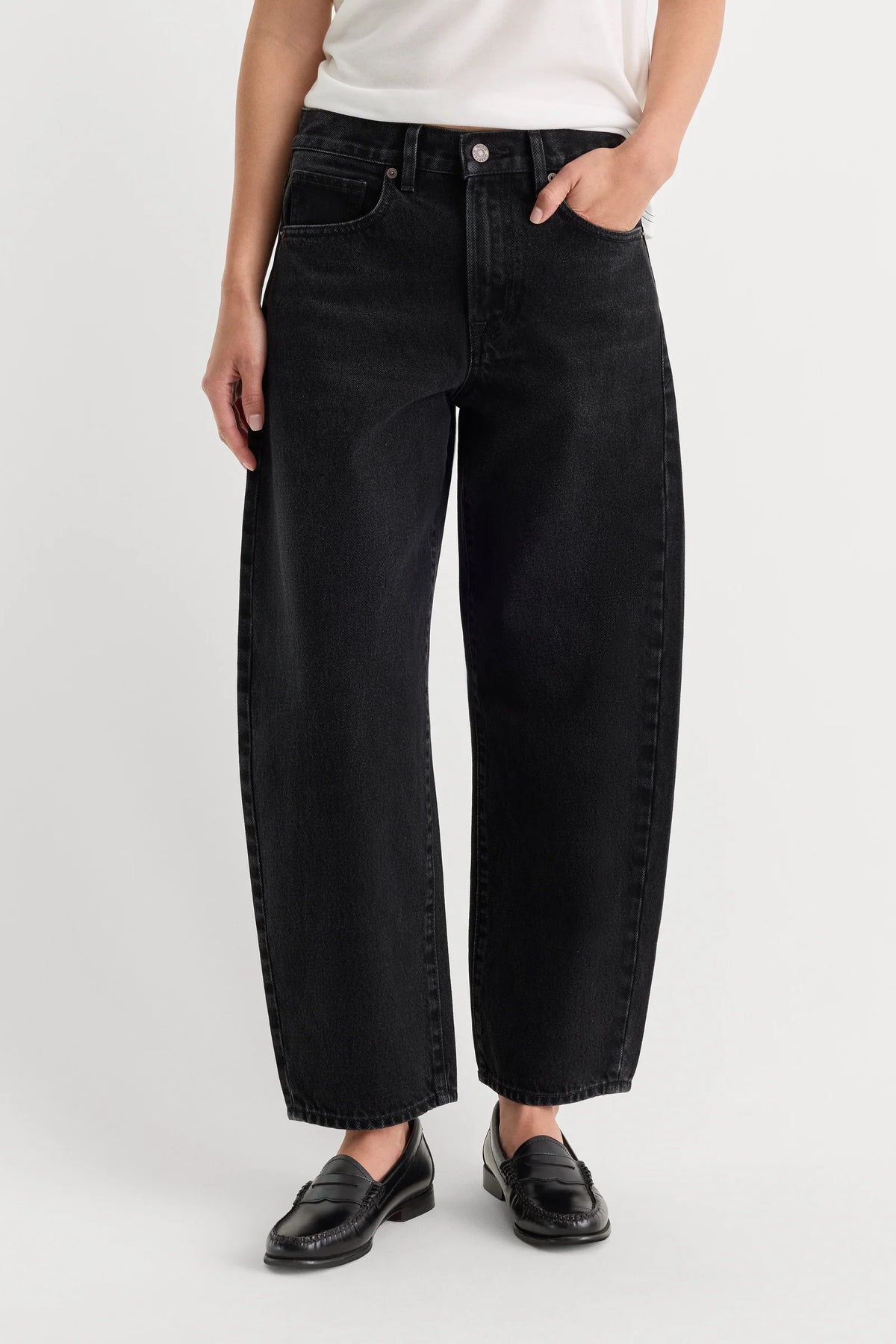 Vintage Barrel Ankle Jeans in Flat Tyre