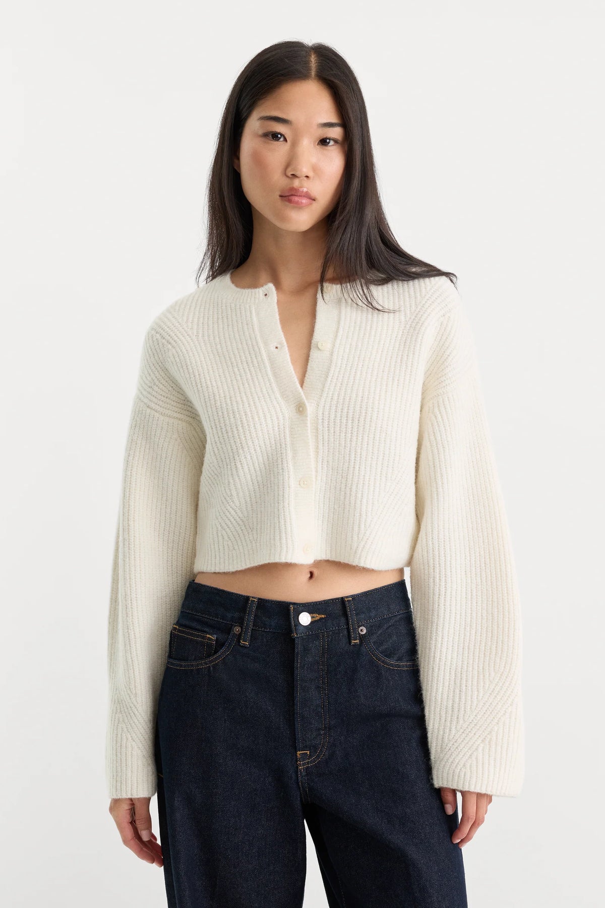 The Chunky Knit Cardigan in Chalk